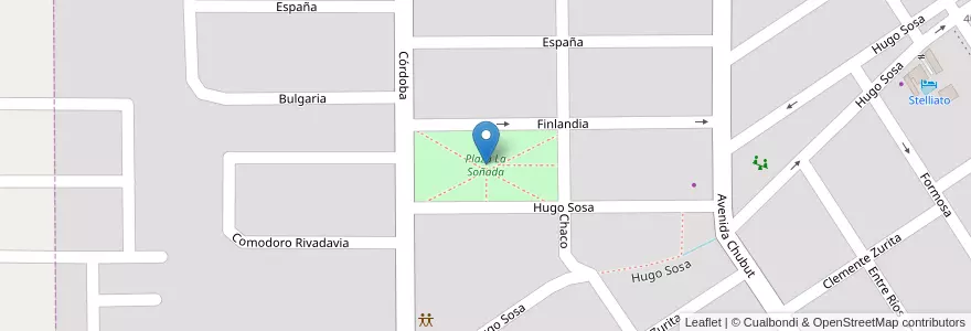 Mapa de ubicacion de Plaza La Soñada en 아르헨티나, 칠레, 리오네그로주, Catriel, Departamento General Roca.