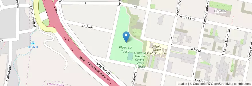 Mapa de ubicacion de Plaza La Tusca en Argentine, Jujuy, Departamento Doctor Manuel Belgrano, Municipio De San Salvador De Jujuy.