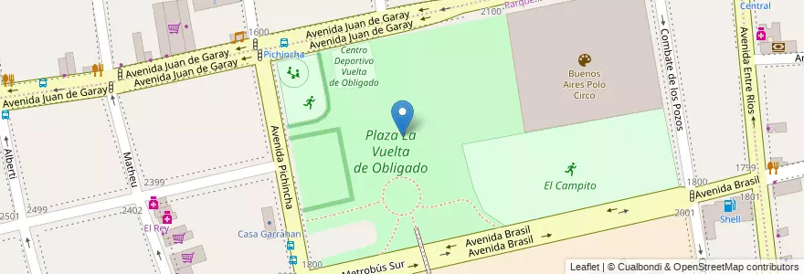 Mapa de ubicacion de Plaza La Vuelta de Obligado, Parque Patricios en Аргентина, Буэнос-Айрес, Comuna 4, Буэнос-Айрес.