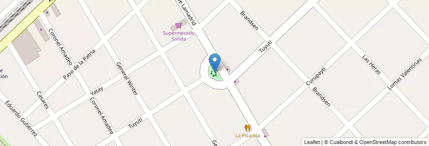 Mapa de ubicacion de Plaza Lamadrid en アルゼンチン, ブエノスアイレス州, Partido De Ezeiza, Ezeiza.