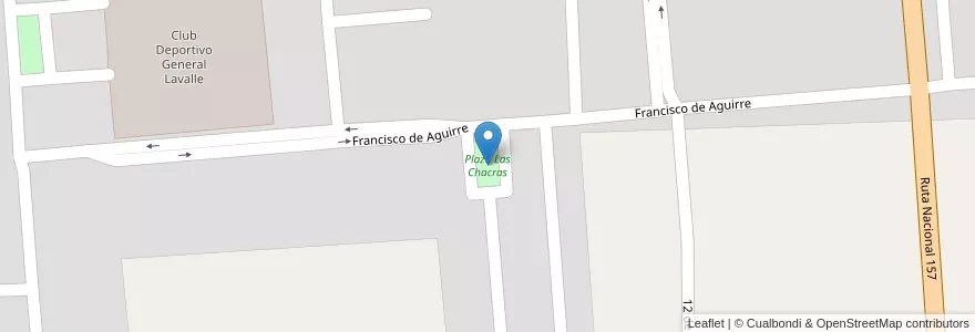 Mapa de ubicacion de Plaza Las Chacras en Arjantin, Santiago Del Estero, Departamento Guasayán, Lavalle.