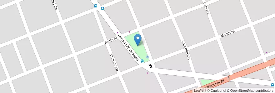 Mapa de ubicacion de Plaza Las Flores en Аргентина, Кордова, Departamento Cruz Del Eje, Pedanía Higueras, Municipio De Villa De Soto.