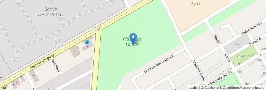 Mapa de ubicacion de Plaza Las Lomas en 아르헨티나, 부에노스아이레스주, Partido De San Isidro, Beccar.