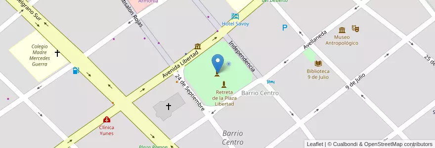 Mapa de ubicacion de Plaza Libertad en アルゼンチン, サンティアゴ・デル・エステロ州, Departamento Capital, Santiago Del Estero.