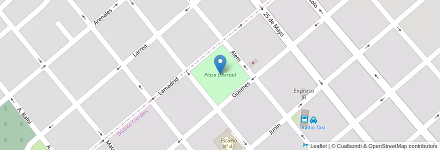Mapa de ubicacion de Plaza Libertad en الأرجنتين, إنتري ريوس, Departamento Victoria, Victoria, Victoria.