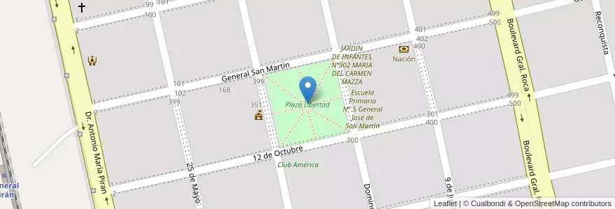 Mapa de ubicacion de Plaza Libertad en 阿根廷, 布宜诺斯艾利斯省, Partido De Mar Chiquita.