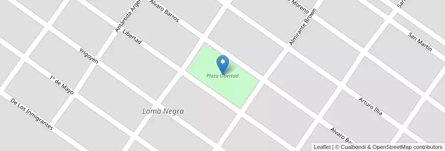 Mapa de ubicacion de Plaza Libertad en Arjantin, Buenos Aires, Partido De Olavarría, Loma Negra.