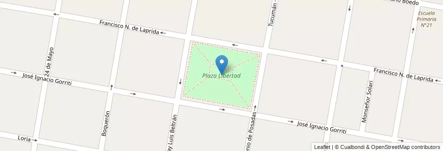 Mapa de ubicacion de Plaza Libertad en الأرجنتين, بوينس آيرس, Partido De Lomas De Zamora, Lomas De Zamora.