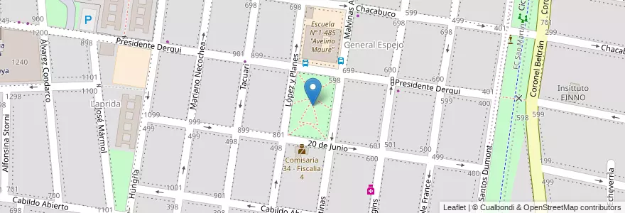 Mapa de ubicacion de Plaza Libertad en Argentinië, Chili, Mendoza, Godoy Cruz, Departamento Godoy Cruz, Distrito Ciudad De Godoy Cruz.