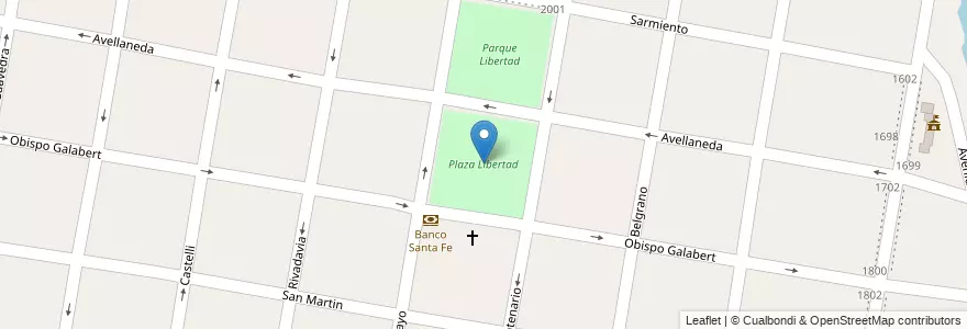 Mapa de ubicacion de Plaza Libertad en Argentine, Santa Fe, Departamento La Capital, Santo Tomé.