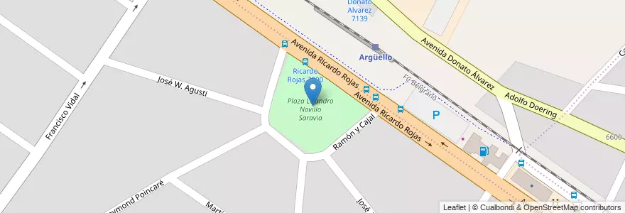 Mapa de ubicacion de Plaza Lisandro Novillo Saravia en Argentine, Córdoba, Departamento Capital, Pedanía Capital, Córdoba, Municipio De Córdoba.
