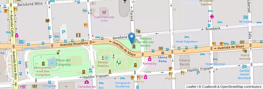 Mapa de ubicacion de Plaza Lorea, Montserrat en Аргентина, Буэнос-Айрес, Comuna 1, Буэнос-Айрес.