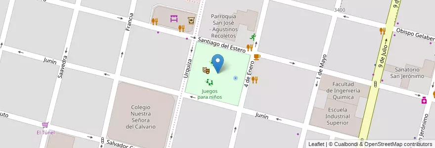 Mapa de ubicacion de Plaza Los Constituyentes en Argentinië, Santa Fe, Departamento La Capital, Santa Fe Capital, Santa Fe.