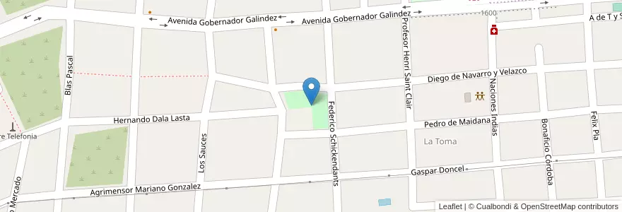 Mapa de ubicacion de Plaza Los Morteros en آرژانتین, Catamarca, Departamento Capital, Municipio De San Fernando Del Valle De Catamarca, San Fernando Del Valle De Catamarca.