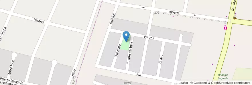 Mapa de ubicacion de Plaza Loteo Ozan en アルゼンチン, チリ, メンドーサ州, Departamento Luján De Cuyo, Luján De Cuyo, Distrito Mayor Drummond, Distrito Ciudad De Luján De Cuyo.