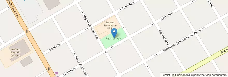 Mapa de ubicacion de Plaza Lourdes en 아르헨티나, 부에노스아이레스주, Partido De Quilmes, Quilmes.