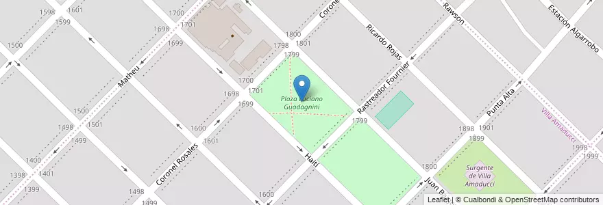 Mapa de ubicacion de Plaza Luciano Guadagnini en 아르헨티나, 부에노스아이레스주, Partido De Bahía Blanca, Bahía Blanca.