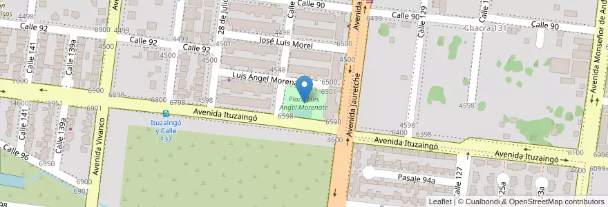 Mapa de ubicacion de Plaza Luis Ángel Morenate en 阿根廷, Misiones, Departamento Capital, Municipio De Posadas, Posadas.