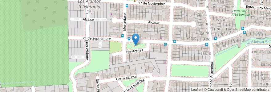 Mapa de ubicacion de Plaza Madre Teresa de Calcuta en アルゼンチン, サンフアン州, チリ, Rivadavia.