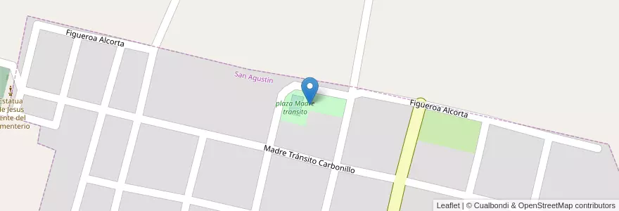 Mapa de ubicacion de plaza Madre transito en アルゼンチン, コルドバ州, Departamento Calamuchita, Municipio De San Agustín, Pedanía Molinos.