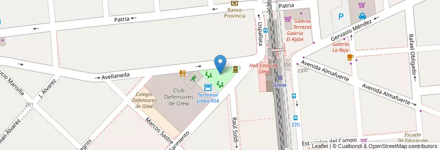 Mapa de ubicacion de Plaza Madre en アルゼンチン, ブエノスアイレス州, Partido De Almirante Brown, Glew.
