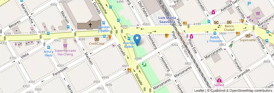 Mapa de ubicacion de Plaza Madres del Pañuelo Blanco, Saavedra en Arjantin, Ciudad Autónoma De Buenos Aires, Comuna 12, Buenos Aires.