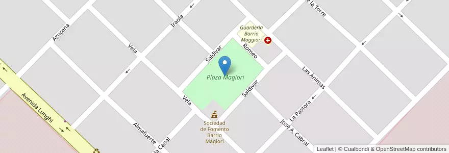 Mapa de ubicacion de Plaza Magiori en Arjantin, Buenos Aires, Partido De Tandil, Tandil.