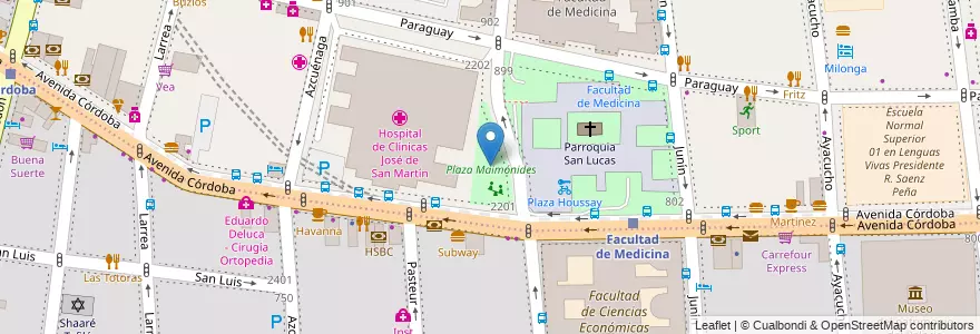 Mapa de ubicacion de Plaza Maimónides, Recoleta en Argentina, Ciudad Autónoma De Buenos Aires, Buenos Aires.