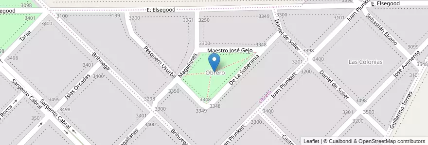 Mapa de ubicacion de Plaza Malvinas Argentinas en アルゼンチン, ブエノスアイレス州, Partido De Bahía Blanca, Ingeniero White.