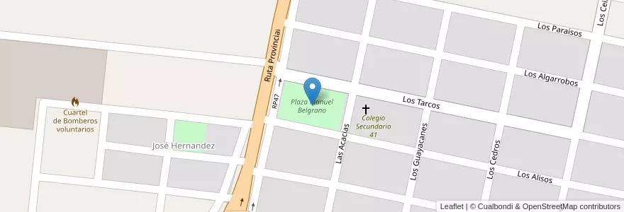 Mapa de ubicacion de Plaza Manuel Belgrano en アルゼンチン, フフイ州, Departamento El Carmen, Municipio De Perico, Perico.
