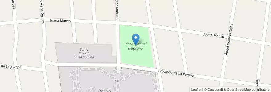 Mapa de ubicacion de Plaza Manuel Belgrano en アルゼンチン, サンフアン州, チリ, Capital.