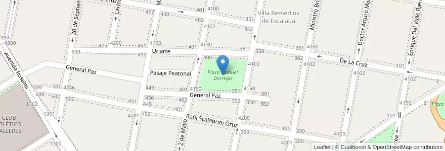 Mapa de ubicacion de Plaza Manuel Dorrego en Argentinien, Provinz Buenos Aires, Partido De Lanús, Remedios De Escalada.