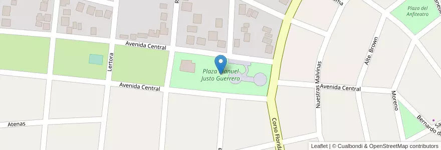 Mapa de ubicacion de Plaza Manuel Justo Guerrero en Arjantin, Buenos Aires, Partido De Pinamar.