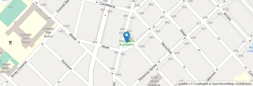 Mapa de ubicacion de Plaza María Auxiliadora en Arjantin, Buenos Aires, Partido De La Matanza, Ramos Mejía.