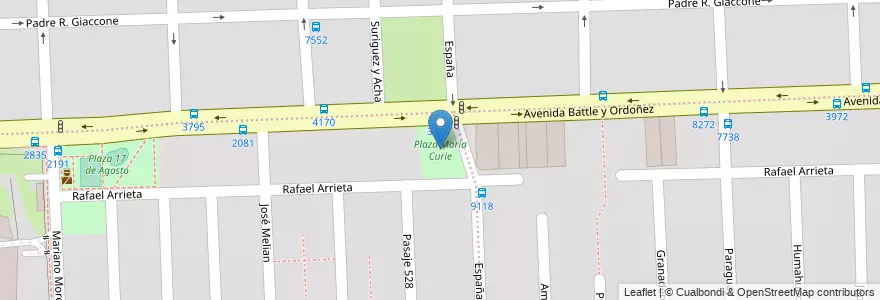 Mapa de ubicacion de Plaza María Curie en Argentinien, Santa Fe, Departamento Rosario, Municipio De Rosario, Rosario.
