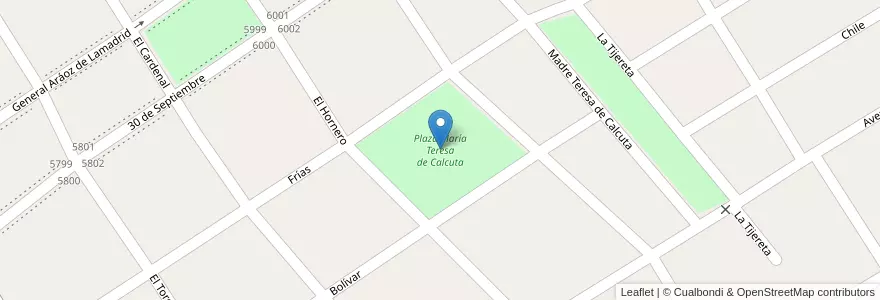 Mapa de ubicacion de Plaza María Teresa de Calcuta en Arjantin, Buenos Aires, Partido De Almirante Brown, San José.