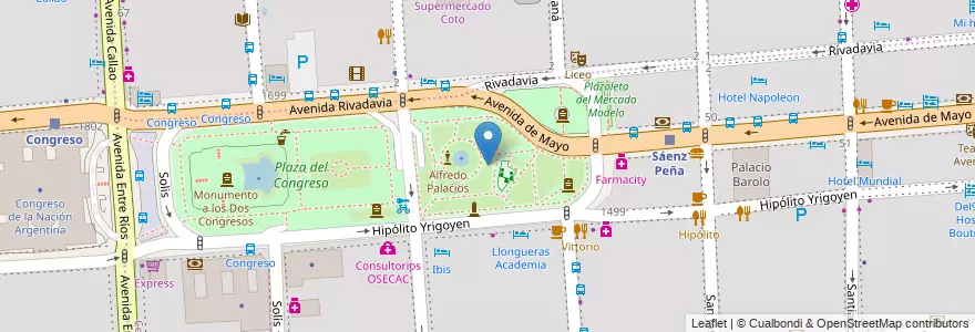 Mapa de ubicacion de Plaza Mariano Moreno, Montserrat en Argentinien, Ciudad Autónoma De Buenos Aires, Comuna 1, Buenos Aires.