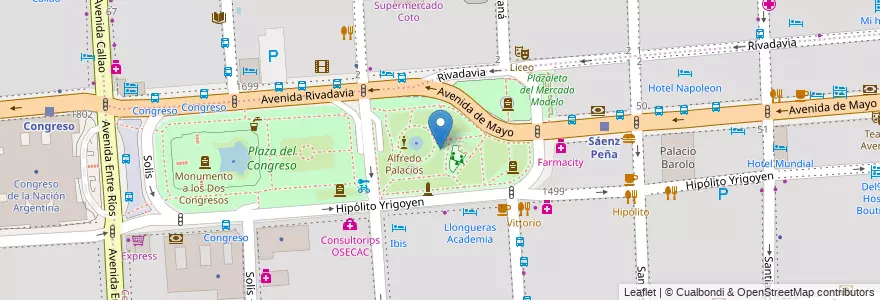 Mapa de ubicacion de Plaza Mariano Moreno, San Nicolas en Argentina, Autonomous City Of Buenos Aires, Comuna 1, Autonomous City Of Buenos Aires.