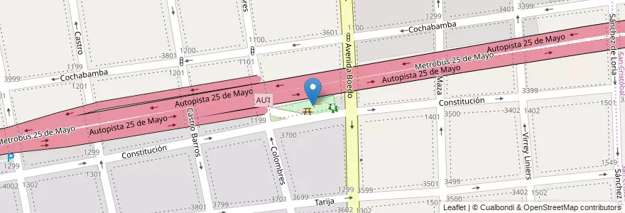 Mapa de ubicacion de Plaza Mario Abel Amaya, Boedo en Argentine, Ciudad Autónoma De Buenos Aires, Comuna 5, Buenos Aires.