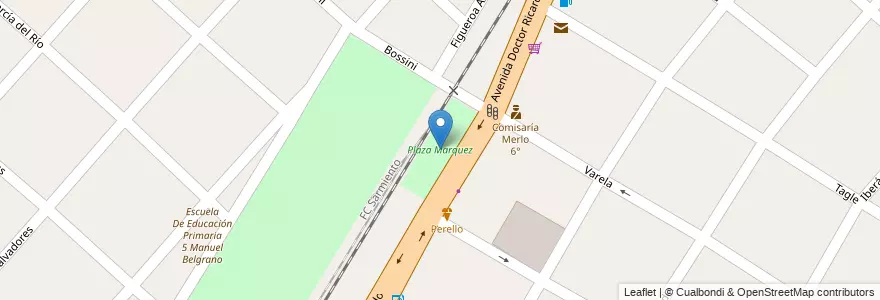 Mapa de ubicacion de Plaza Marquez en Arjantin, Buenos Aires, Partido De Merlo, Mariano Acosta.