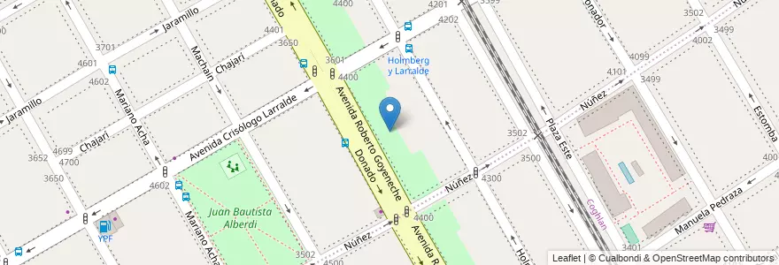 Mapa de ubicacion de Plaza Marshall Meyer, Villa Urquiza en Arjantin, Ciudad Autónoma De Buenos Aires, Comuna 12, Buenos Aires.