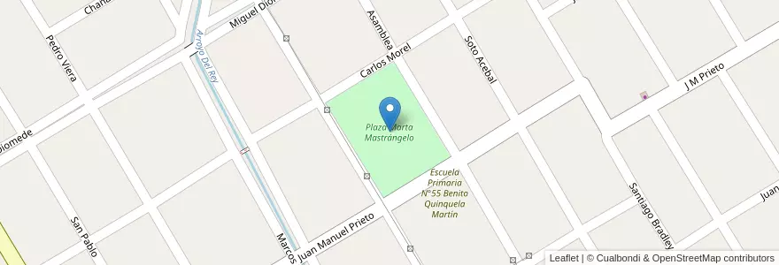 Mapa de ubicacion de Plaza Marta Mastrángelo en Argentina, Provincia Di Buenos Aires, Partido De Almirante Brown.