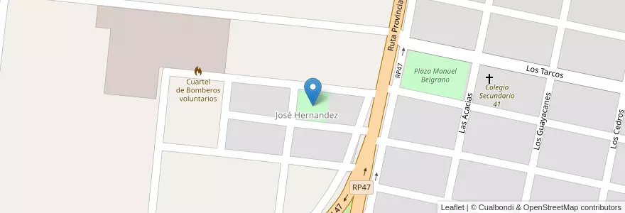 Mapa de ubicacion de Plaza Martin Fierro en Argentina, Jujuy, Departamento El Carmen, Municipio De Perico, Perico.