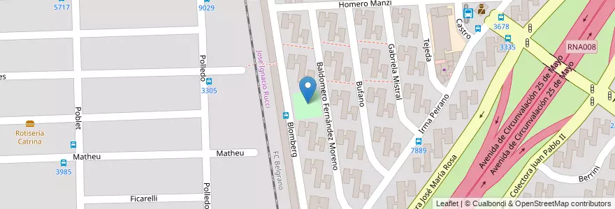 Mapa de ubicacion de Plaza Maximiliano Infante en 아르헨티나, Santa Fe, Departamento Rosario, Municipio De Rosario, 로사리오.