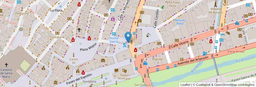 Mapa de ubicacion de Plaza Mayor en Spain, Castile And León, Burgos, Alfoz De Burgos, Burgos.