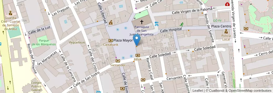 Mapa de ubicacion de Plaza Mayor en إسبانيا, منطقة مدريد, منطقة مدريد, Área Metropolitana De Madrid Y Corredor Del Henares, Torrejón De Ardoz.
