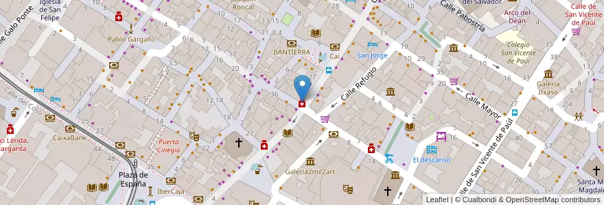 Mapa de ubicacion de Plaza Mayor, Manuel José en 西班牙, Aragón, 萨拉戈萨, Zaragoza, 萨拉戈萨.