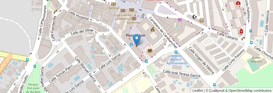 Mapa de ubicacion de Plaza Mayor Pozuelo en اسپانیا, بخش خودمختار مادرید, بخش خودمختار مادرید, Área Metropolitana De Madrid Y Corredor Del Henares, Pozuelo De Alarcón.