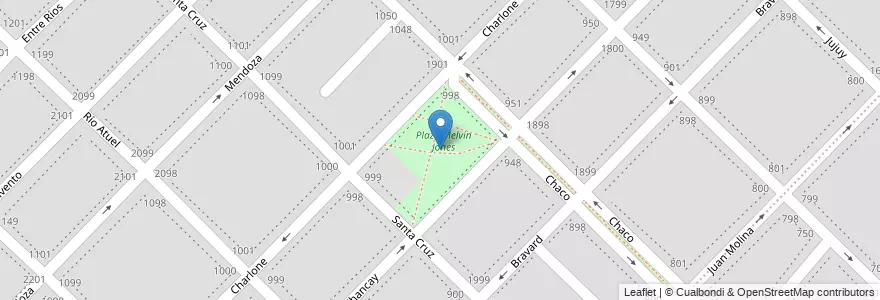 Mapa de ubicacion de Plaza Melvin Jones en アルゼンチン, ブエノスアイレス州, Partido De Bahía Blanca, Bahía Blanca.