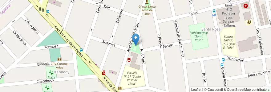 Mapa de ubicacion de Plaza Mercado Santa Rosa en Argentina, Jujuy, Departamento Doctor Manuel Belgrano, Municipio De San Salvador De Jujuy.